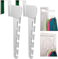 Wonder Hanger 2-Pack Over-the-Door Cascading Hanger Hooks, White | Create extra hanging space over any door with 2 cascading organizer hooks—ideal for clothes, closets, bedrooms and dorms.