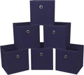 Foldable Storage Cubes Bins ,11 Inch Cloth Storage Cube Fabric Storage Box Cubes Organizer Baskets with Handles for Home Organizer Set of 6 (Navy Blue)