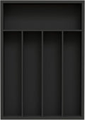 Unibambou Bamboo Kitchen Drawer Organizer - silverware organizer - Cutlery Tray - Utensil Tray - drawer dividers and Utensil Holder with Wood Silverware Holder for Flatware Cutlery (5 Slots, Black)