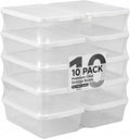 10Pack Storage Bins with Lids, 6 QT Clear Plastic Box with Snap On Lids, Heavy Duty Stackable and Nestable Containers, BPAFree Durable See Through Organizing Solution for Home, Office, Closet