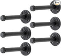 6 Inch Black Industrial Pipe Floating Clothing Rack Wall Mounted, Heavy Duty Garment Rack for Hanging Clothes, Multi-purpose Hanging Rod for Closet Storage, 6 Pack