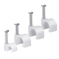 Cable Wire Clips 4mm 6mm 8mm 10mm Cable Management RG6 RG59 CAT5 CAT6 RJ45 Electrical Ethernet Dish TV Speaker Wire Cord Tie Holder Single Coaxial Nail Clamps (Pack of 400)