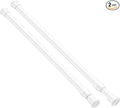 2 Pack Spring Tension Curtain Rod 17 to 28 Inch, DIY Small Curtain Rods No Drill for Window Cupboard Closet Kitchen Cabinets, White