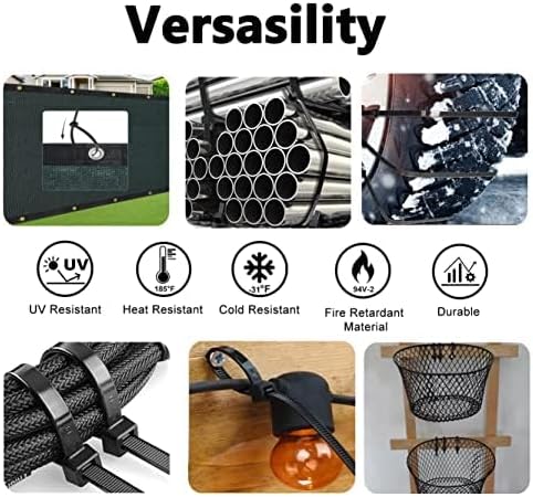 Black Zip Ties Heavy Duty 20 Inch Outdoor, 250lb Extra Large Cable Tie Wraps Long Plastic Wire Ties Wide Big Strong Thick Zipties 40 Pack