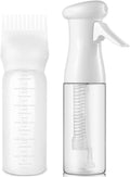 Zicotour Continuous Hair Spray Bottle and Root Comb Applicator Bottle Hair Oil Applicator Water Mister for Hairstyling (White)