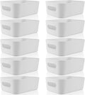 Zopeal Plastic Storage Bins 10 Pcs Gray Pantry Organizer Bins Small Baskets Storage Containers for Home Kitchen (8 x 5.7 x 3 Inch)
