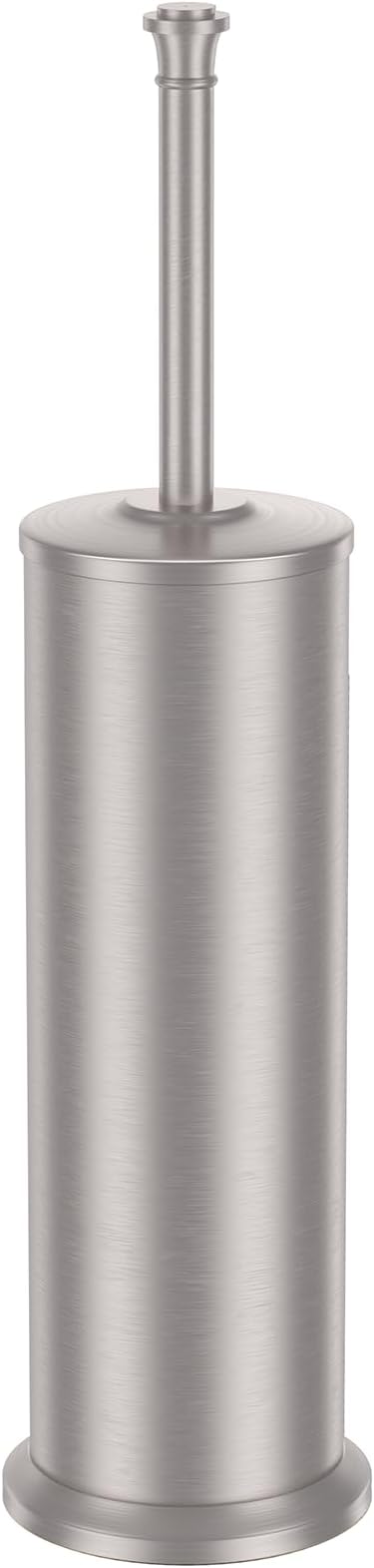 Stain Nickel Toilet Brush and Holder，Extra Long Handled Toilet Brush for Bathroom，Stainless Steel Heavy Duty Toilet Bowl Brush,Removable Inner Bowl,Deep Cleaning Dense Bristles Brush