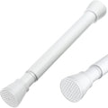 MEXAU White Tension Rod 18 To 26 Inch Spring Curtain Rod Adjustable Tension Curtain Rods No Drilling Short Tension Rod Extendable Small Spring Tension Curtain Rod for Closet Cupboard Bars Refrigerator