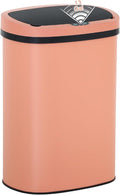 Bigacc 13 Gallon Stainless Steel Trash Can Automatic Trash Can Garbage Can Bathroom Garbage Can with Lid for Kitchen Living Room Office Bathroom, Electronic Motion Sensor Automatic, Pink
