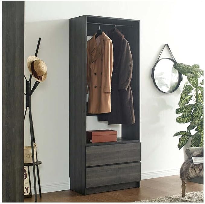 Maykoosh Closet System Organizer - Customizable Walk-in Wardrobe Storage Black/Model B 1 Closet