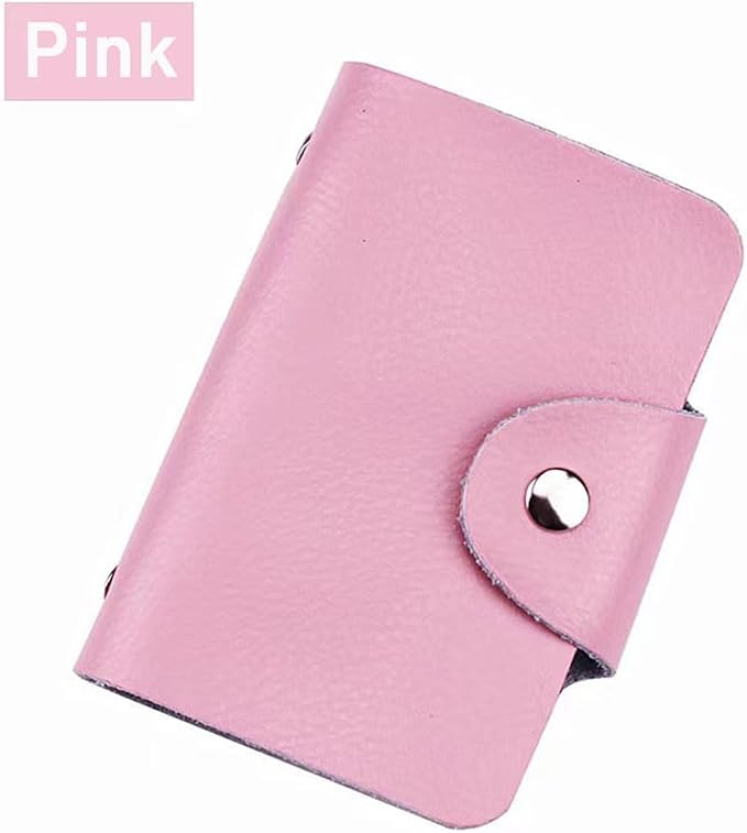 K Y KANGYUN Credit Card Holder for Women 2 Pack, Transparent Plastic Small Credit Card Holder Protector Sleeve Unisex （Pink&Blue）