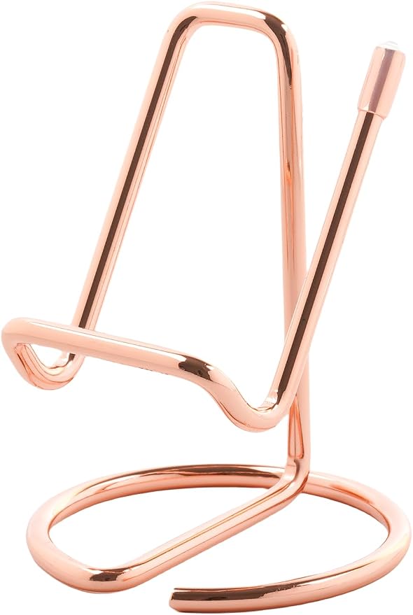 Business Card Holder for Desk, Cute Metal Card Organizers and Office Desk Accessories for Men and Women (Vertical Rose gold)