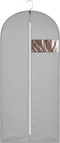 62Inch Garment Bags Covers, Gray Hanging Clothes Bag, Suit Cover Bags with Clear Window for Hanging Closet Clothes Storage and Travel (1, Gray, 62 inch)