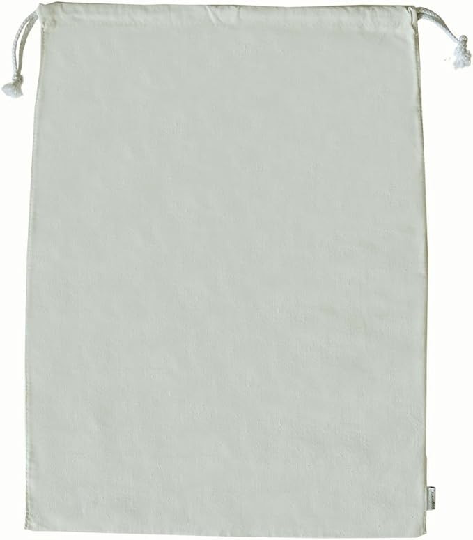 100% Cotton Canvas Travel Laundry Bag, 2-Pack
