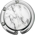 Foldable Purse Hook Womens Bag Table Desk Hanger(1pack White Marble Hook)