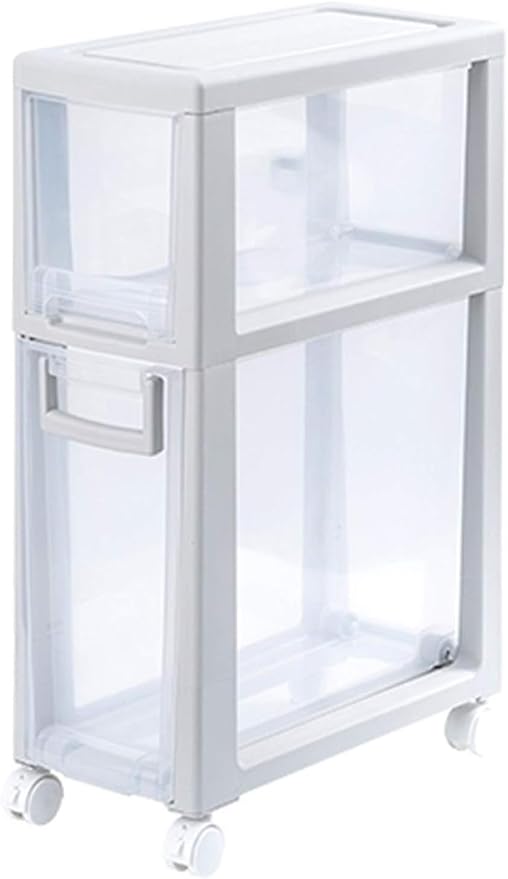 Storage Bins Sleeve Drawer Storage Cabinet 20cm Wide Bathroom Bathroom Refrigerator Sofa Bed Kitchen Bed Slot Rack(2 layers)