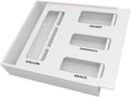 SpaceAid Bag Storage Organizer for Kitchen Drawer, Bamboo Organizer, Compatible with Gallon, Quart, Sandwich and Snack Variety Size Bag (1 Box 4 Slots), White