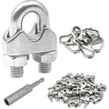 24 Pcs M8 Cable Clamps,Wire Rope Clamp,12 Pcs 5/16" Thimble | Stainless Steel Smooth Rods for Industry, Metal Working Hobbies and DIY Craft