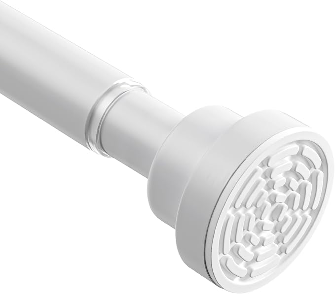 Tension Curtain Rod 30 To 63 Inch White Tension Rods Adjustable Spring Loaded Curtain Rods 7/8" Curtains Rods No Drilling Tension Rods For Windows Bedroom Closet Doorway Door