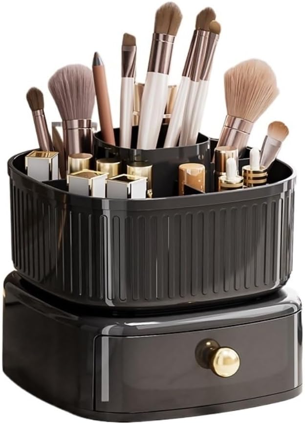 Makeup Organizer Home Desktop Light Luxury Storage Box Living Room Bedroom Large Capacity Storage Bucket Plastic Advanced Multi-functional Cosmetics Storage Box for Jewelry Hair Accessories Skincare O