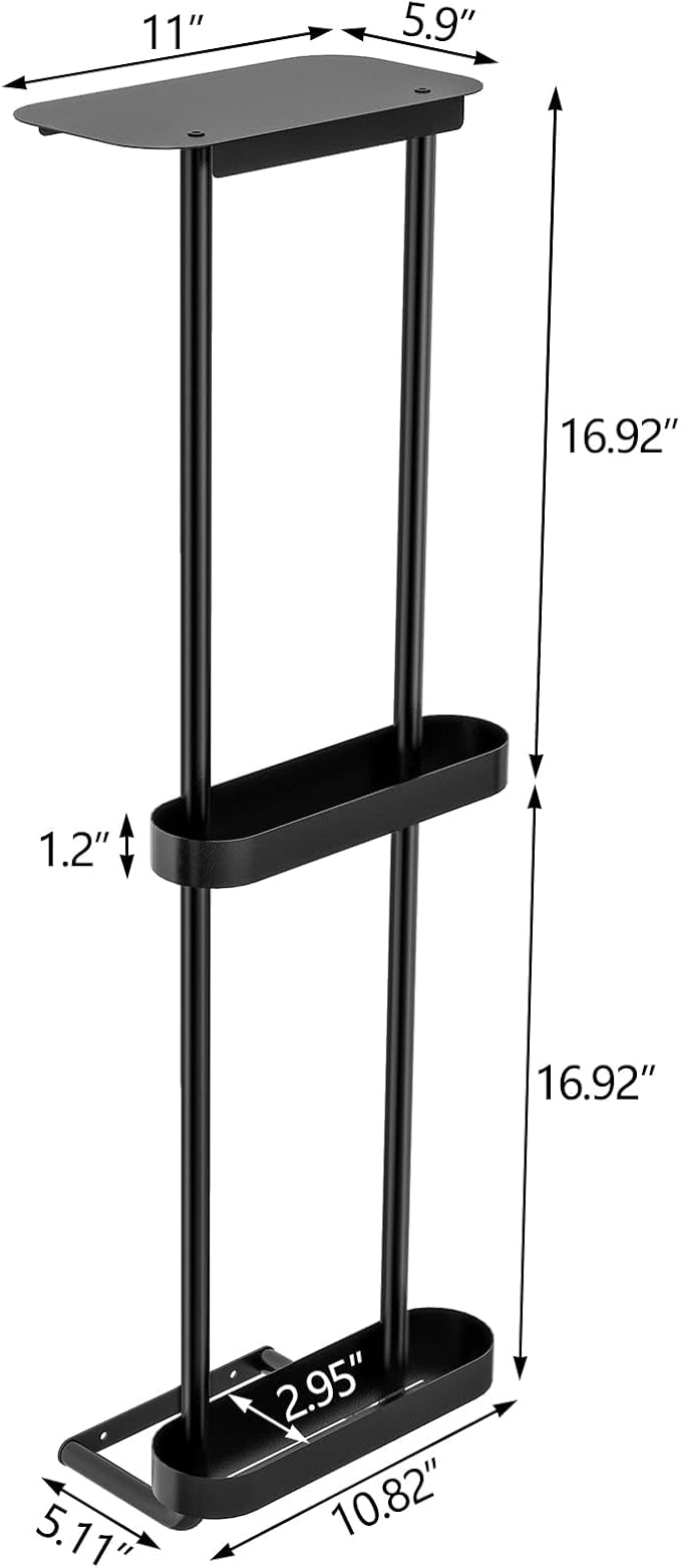 STWWO Bathroom Towel Storage, 36.4 Inch Towel Racks for Bathroom Wall Mounted with Shower Caddy with Metal Shelf, Black | Towel Racks for Bathroom 36.4Inch with Shower Caddy