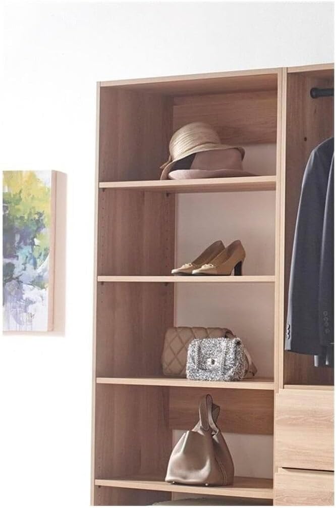 Maykoosh Closet System Organizer - Customizable Walk-in Wardrobe Storage Oak/Model ECDA 4 Closet
