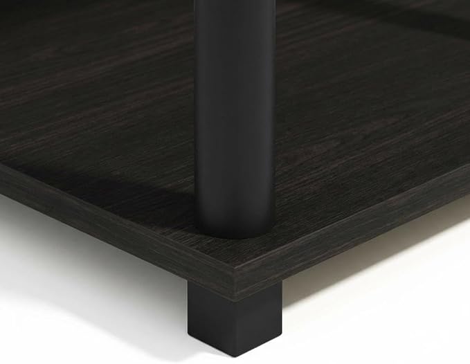 Furnifact Espresso Black Bookcase with Wood Construction, Sturdy Shelving, Modern Design, Ideal for Living Room, Office or Bedroom Storage