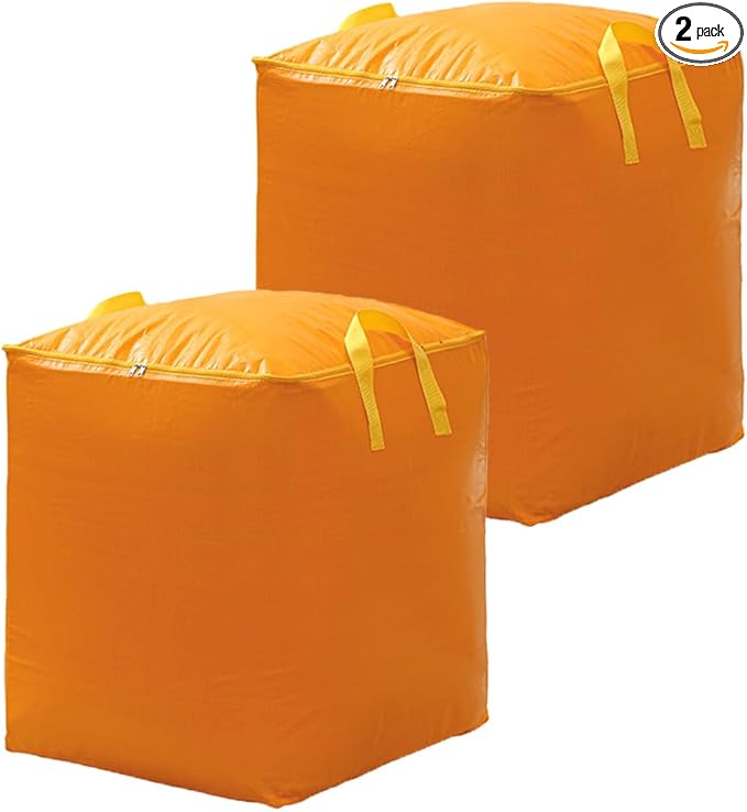 CINPIUK 2 Pack Extra Large Heavy Duty Moving Bags - Waterproof Storage Totes, Tear-Resistant Packing Bag for Moving, Storage, Seasonal Clothes, College Dorm, Traveling, 63 Gallon