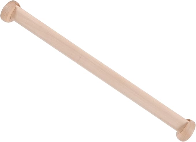 Wooden Closet Rod for Wardrobe 72-144 Inch Adjustable Clothes Hanging Rail Flange Support Solid Beech Wood for Organizing Bedroom and Closet Spaces