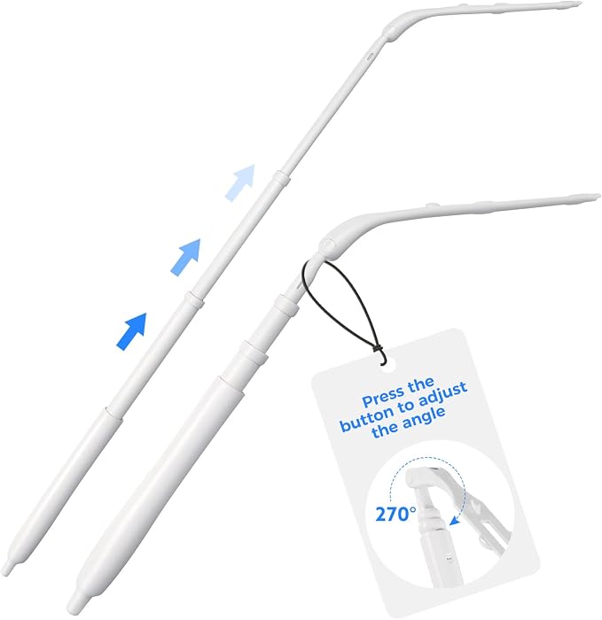 wlich 2 Replacement Extended Handles, Compatible with Swiffer Duster Refill | 10.6-28.7 In Telescopic Pole, 270 Deg Rotating Head, Durable Grip, Reaches Ceilings Fans Shelves & Corners for Home Cleaning