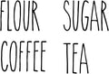 Set of 4 Farmhouse Style Canister Labels V6 Vinyl Stickers - Kitchen Flour Sugar Tea Coffee - Die Cut Decals - Skinny Font - Red