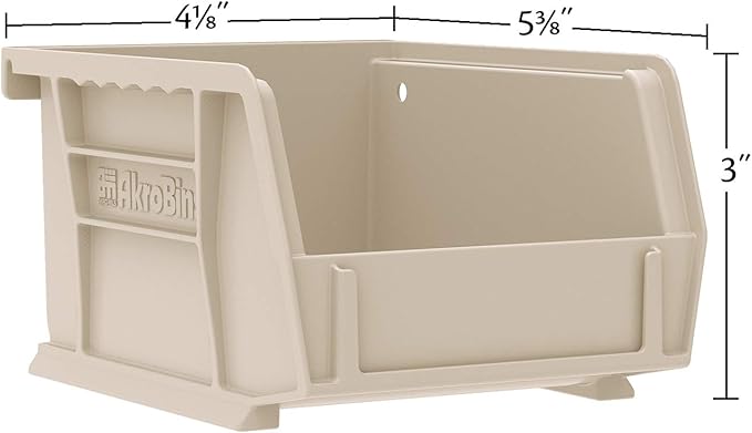 Akro-Mils 30210 AkroBins Plastic Storage Bins, Space-Saving Stackable Bins for Garage, Pantry, Craft Organization, 5" x 4" x 3", Clear, 6-Pack