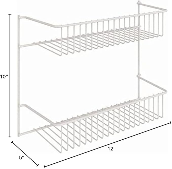 ClosetMaid 8002 2-Tier Wall Rack, 12-Inch Wide, White (Pack of 6)