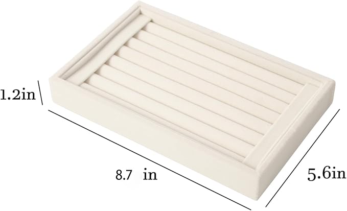 Pangkeep Ring Holder Display Tray Jewelry Organizer Stands for Selling Rings Earrings Show (Beige)