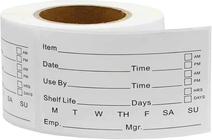 Hcode 2 x 3'' Self-Adhesive Removable Freezer Food Labels- Easy Clean Leaves No Residue- Cooler Food Storage Freezer Stickers Plastic Paper Perfect for Reusable Containers 300 Stickers (2x3 Fill in)