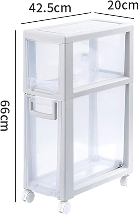 Storage Bins Sleeve Drawer Storage Cabinet 20cm Wide Bathroom Bathroom Refrigerator Sofa Bed Kitchen Bed Slot Rack(2 layers)