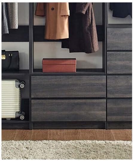 Maykoosh Closet System Organizer - Customizable Walk-in Wardrobe Storage Black/Model BCD 3 Closet
