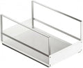 Pull out Cabinet Organizer No-Installation Cabinet Drawer Basket Heavy Duty, Large White Pull-out Basket