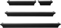 MELANNCO Floating Crown Molding Shelves for Bedroom, Living Room, Bathroom, Kitchen, Nursery, Set of 4, Black