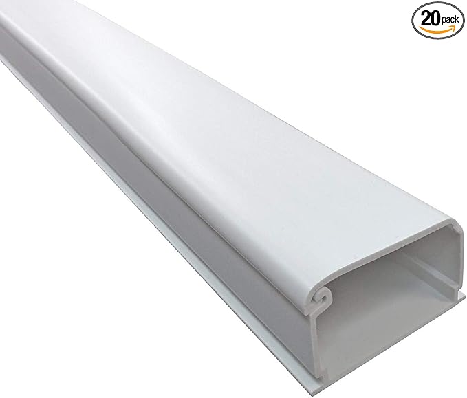 Electriduct 2150 Series Latching Cable Raceway - 2" x 1.5" Channel Size - Case of 20 Sticks - 58 Inch Long (96.67 Feet Total) - White
