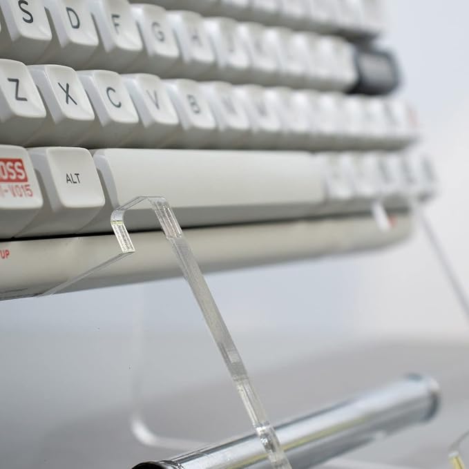Sumgsn Keyboard Display Stand, Keyboard Storage Stand, Keyboard Holder, White Transparent Acrylic Stand for Two Mechanical Keyboard
