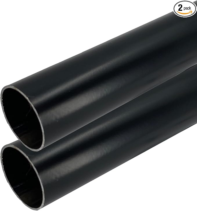 48" HEAVY DUTY Round Closet Rod | 32mm Diameter | Black Clothes Pole | 2 Pack