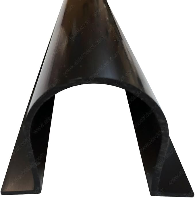 Electriduct 4" Plastic Flanged Wire Guard Cable Raceway - (5 x 58 Inch Sticks = 24.1 Feet) - Black