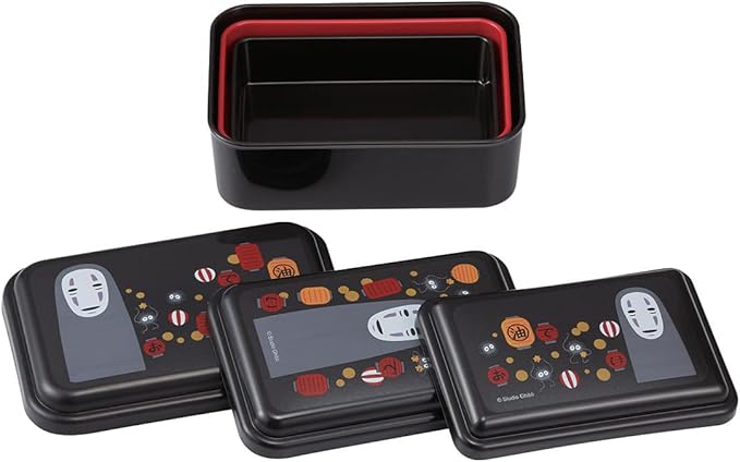 Spirited Away Food Storage Container with Lids 3pc Set - Authentic Japanese Design - Durable, Dishwasher Safe - Lanterns