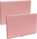 Slim Business Card Case, Rose Gold, 2 Pack | Professional Pocket Metal Case, Buckle Closure, For Men and Women