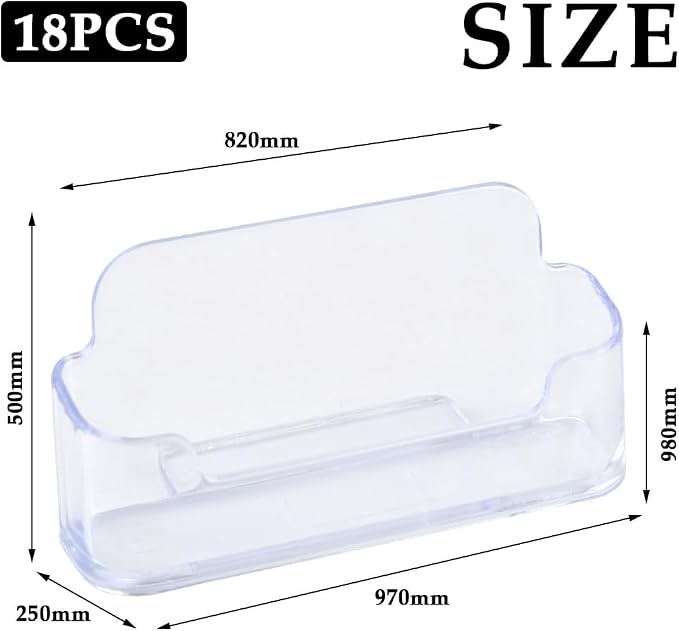 TIMESETL 18Pack Business Card Holder for Desk, Clear Acrylic Office Business Card Holder Display Plastic Business Card Stand Acrylic Desktop Business Card Holders for Exhibition, Home & Office