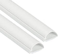 D-Line Half Round Cord Hider, Patented Cable Cover, Hide TV Wall Mount Wires, Raceway for Cords, Decorative Wire Covers, Paintable, Adhesive Cable Concealer - 2X 1.18in W x 0.59in H x 39in L - White