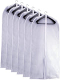 Suit Bags for Closet Storage Garment Bag 24''X40'' Clear Garment Bags for Hanging Clothes (Set of 6) Plastic Waterproof Suit Cover Bag with Zipper for Coats, Jackets, Shirts