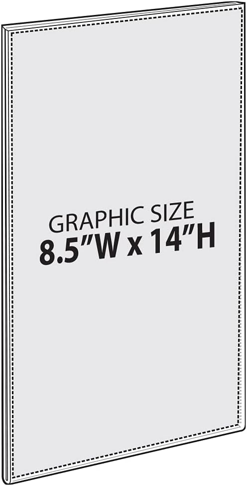 Azar Displays 122013 Self Adhesive Clear Acrylic Wall Sign Holder Frame 8.5" W x 14" H -Portrait/Vertical, 10-Pack