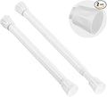 TYRON Small Spring Tension Curtain Rod 7 to 10.5 Inch, Mini Short Adjustable Tension Rod, Suitable for Narrow Window, Sidelight, Cupboard, Refrigerator (White, 2 Pack)